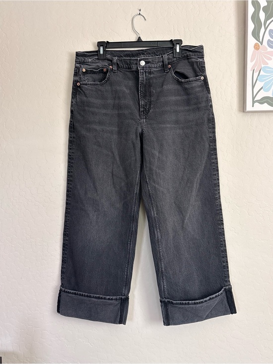 American Eagle Outfitters Denim - American Eagle Black High Rise Stovepipe Cuffed Crop Jeans Women's 14 Short
